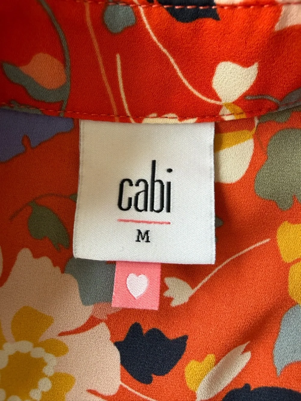 CAbi Vibrant Red Floral Short-Sleeve Button-Up Shirt - Picture 2 of 8